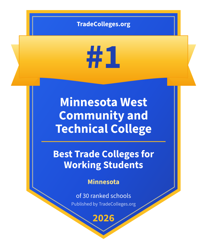 Minnesota West Community and Technical College — #1 of 30 ranked trade colleges for working students in Minnesota, TradeColleges.org 2026