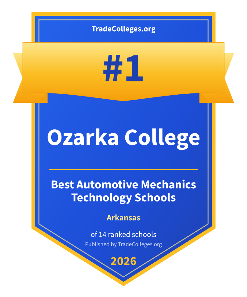 Ozarka College — #1 of 14 ranked automotive mechanics technology schools in Arkansas, TradeColleges.org 2026