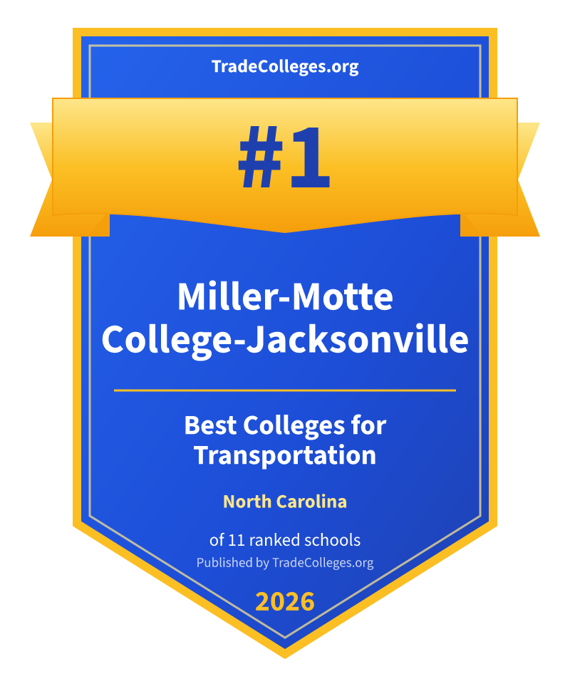 Miller-Motte College-Jacksonville — #1 of 11 ranked colleges for transportation in North Carolina, TradeColleges.org 2026