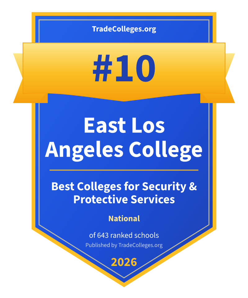 East Los Angeles College — #10 of 643 ranked colleges for security & protective services nationally, TradeColleges.org 2026