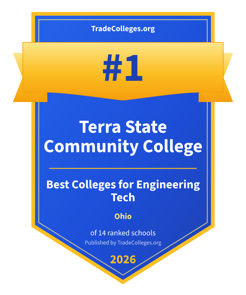 Terra State Community College — #1 of 14 ranked colleges for engineering tech in Ohio, TradeColleges.org 2026