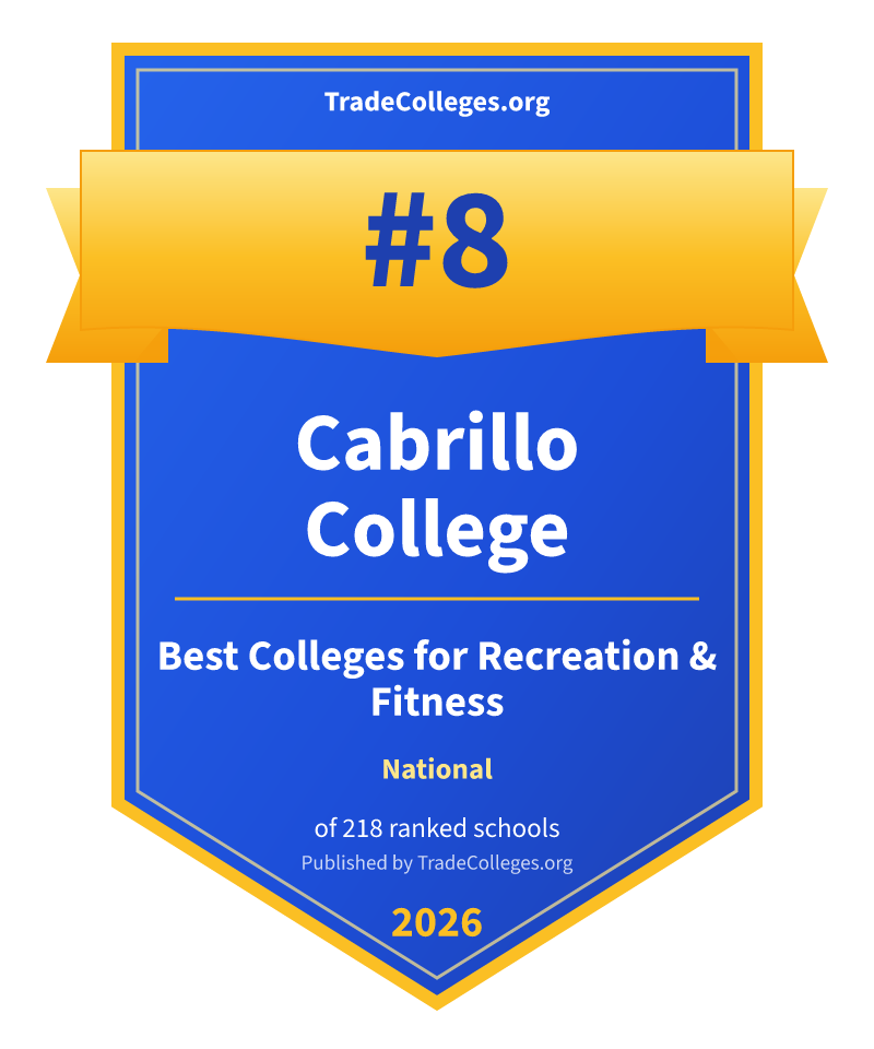 Cabrillo College — #8 of 218 ranked colleges for recreation & fitness nationally, TradeColleges.org 2026
