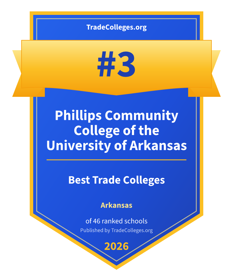 Phillips Community College of the University of Arkansas — #3 of 46 ranked trade colleges in Arkansas, TradeColleges.org 2026