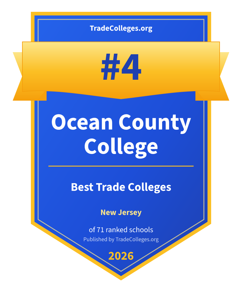 Ocean County College — #4 of 71 ranked trade colleges in New Jersey, TradeColleges.org 2026