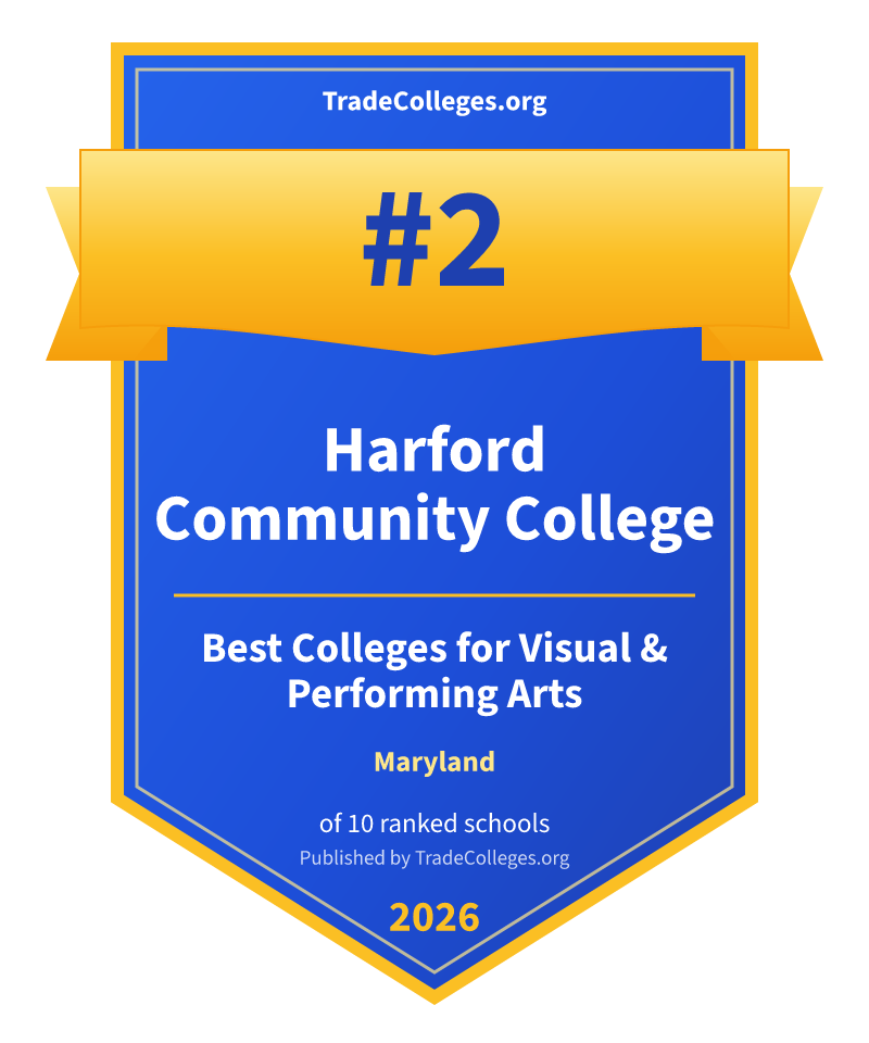 Harford Community College — #2 of 10 ranked colleges for visual & performing arts in Maryland, TradeColleges.org 2026