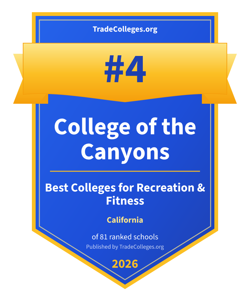 College of the Canyons — #4 of 81 ranked colleges for recreation & fitness in California, TradeColleges.org 2026