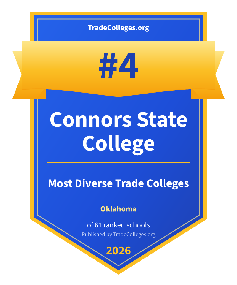 Connors State College — #4 of 61 ranked most diverse trade colleges in Oklahoma, TradeColleges.org 2026