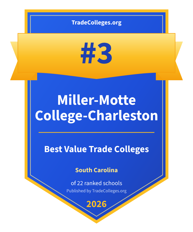 Miller-Motte College-Charleston — #3 of 22 ranked value trade colleges in South Carolina, TradeColleges.org 2026