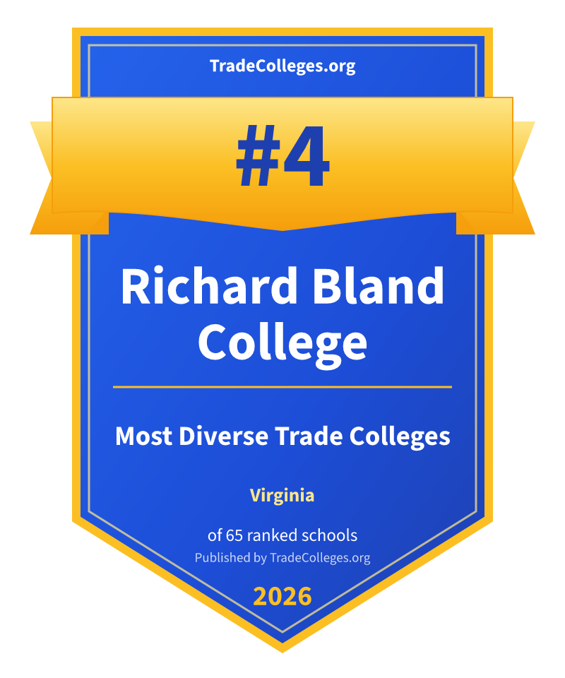 Richard Bland College — #4 of 65 ranked most diverse trade colleges in Virginia, TradeColleges.org 2026