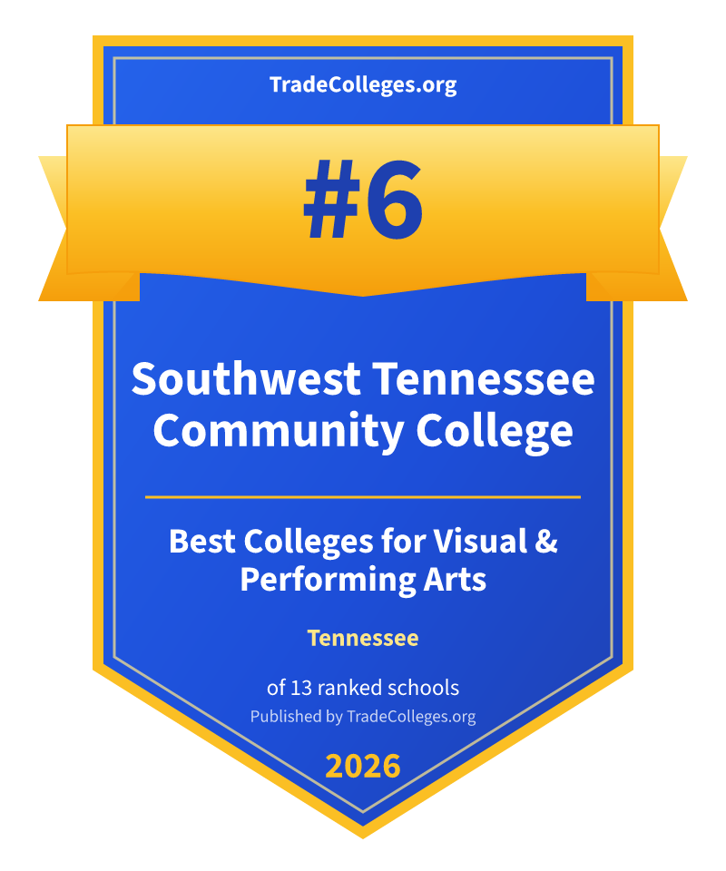 Southwest Tennessee Community College — #6 of 13 ranked colleges for visual & performing arts in Tennessee, TradeColleges.org 2026