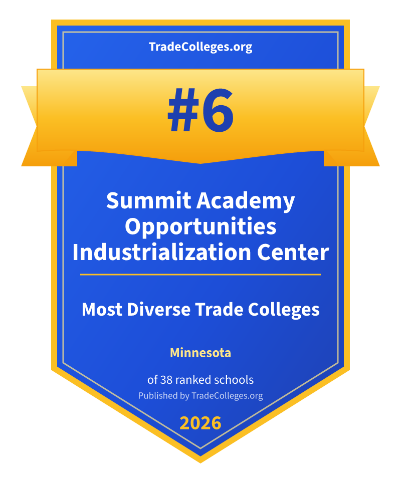 Summit Academy Opportunities Industrialization Center — #6 of 38 ranked most diverse trade colleges in Minnesota, TradeColleges.org 2026