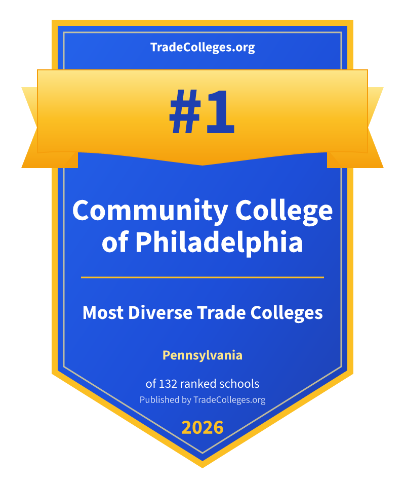 Community College of Philadelphia — #1 of 132 ranked most diverse trade colleges in Pennsylvania, TradeColleges.org 2026
