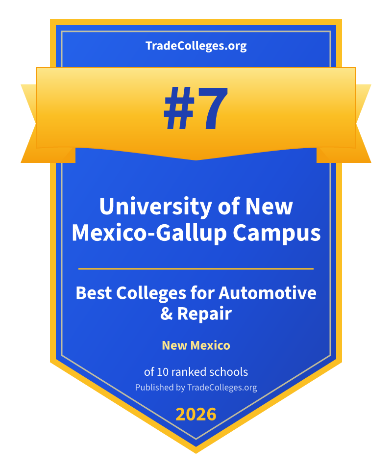 University of New Mexico-Gallup Campus — #7 of 10 ranked colleges for automotive & repair in New Mexico, TradeColleges.org 2026