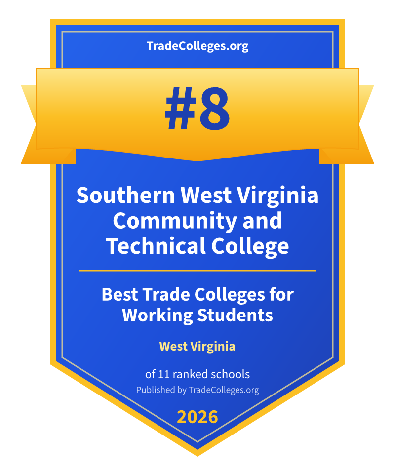 Southern West Virginia Community and Technical College — #8 of 11 ranked trade colleges for working students in West Virginia, TradeColleges.org 2026