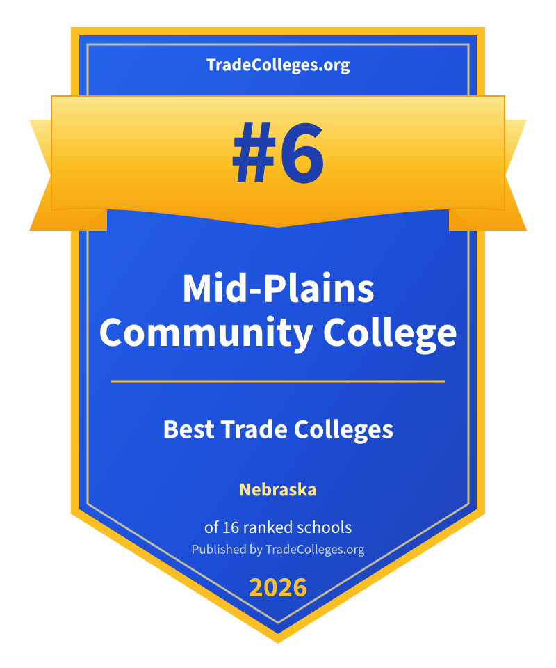 Mid-Plains Community College — #6 of 16 ranked trade colleges in Nebraska, TradeColleges.org 2026