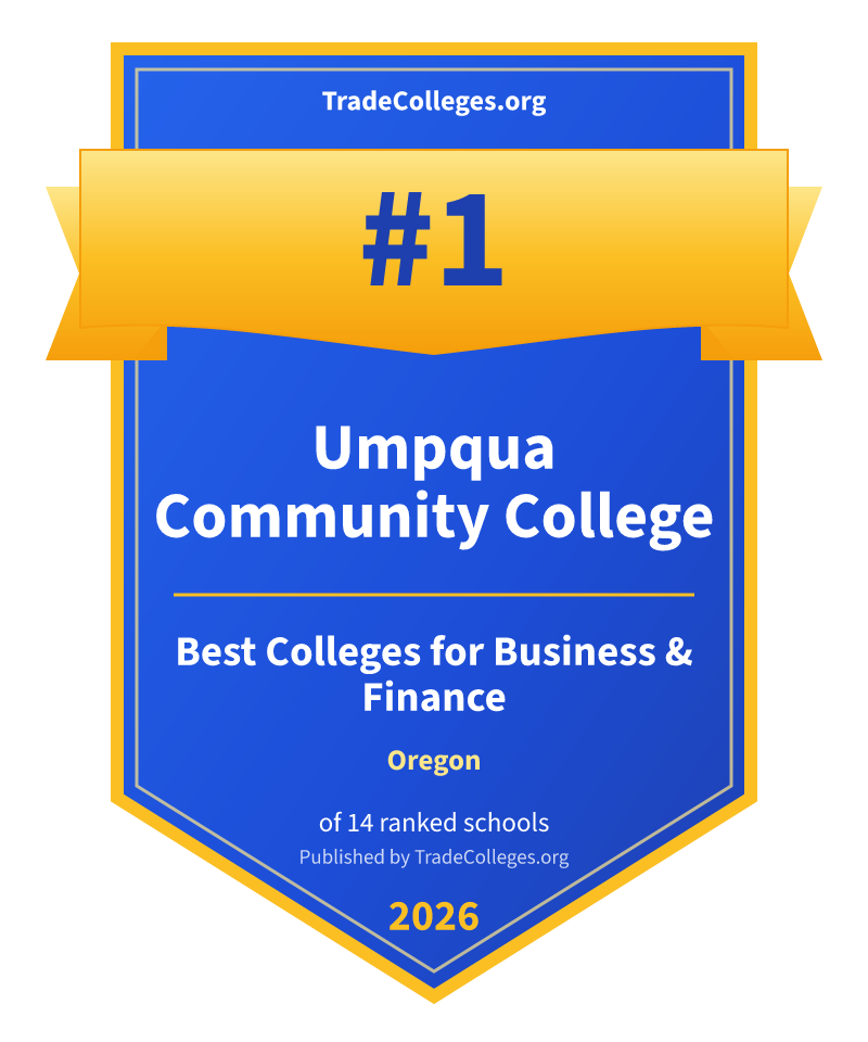 Umpqua Community College — #1 of 14 ranked colleges for business & finance in Oregon, TradeColleges.org 2026