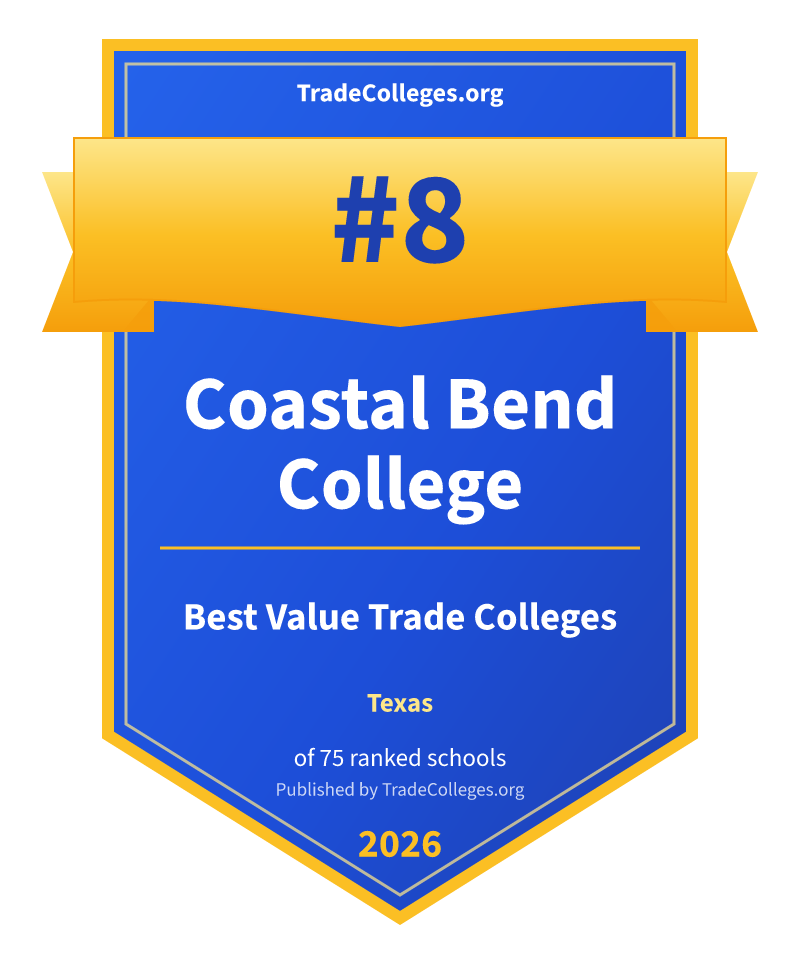Coastal Bend College — #8 of 75 ranked value trade colleges in Texas, TradeColleges.org 2026