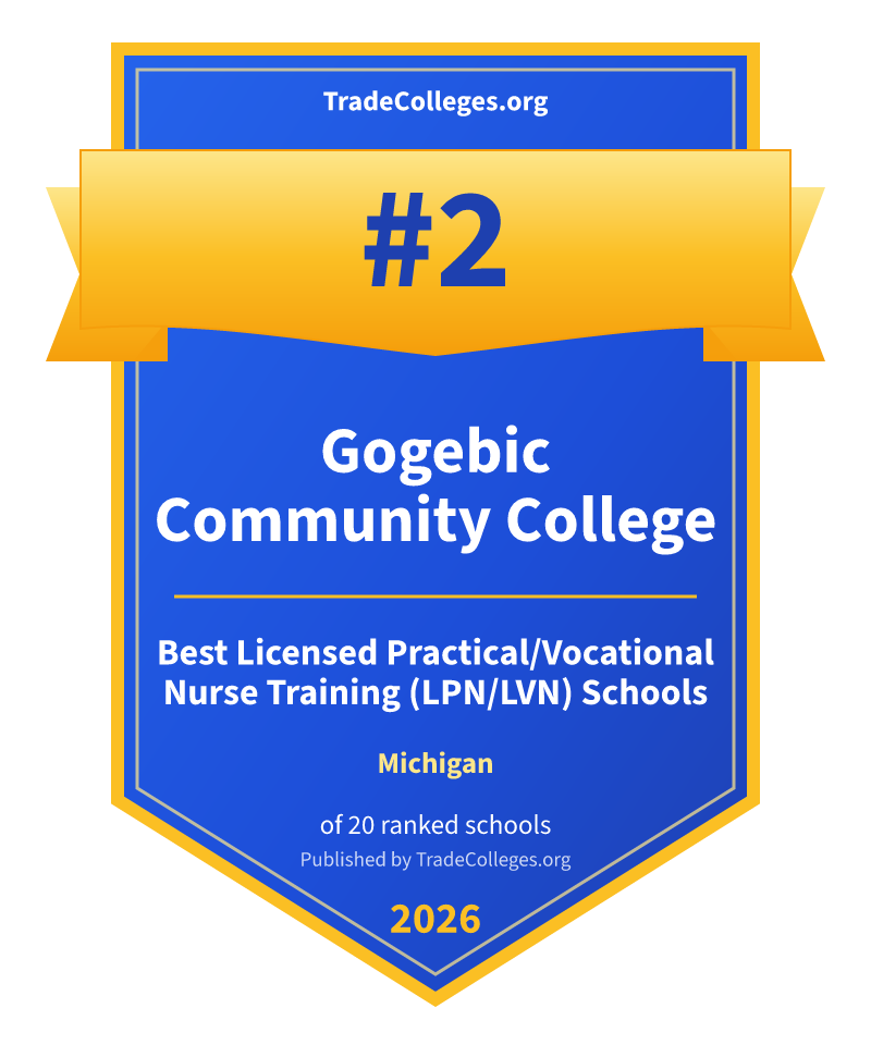 Gogebic Community College — #2 of 20 ranked licensed practical/vocational nurse training (lpn/lvn) schools in Michigan, TradeColleges.org 2026