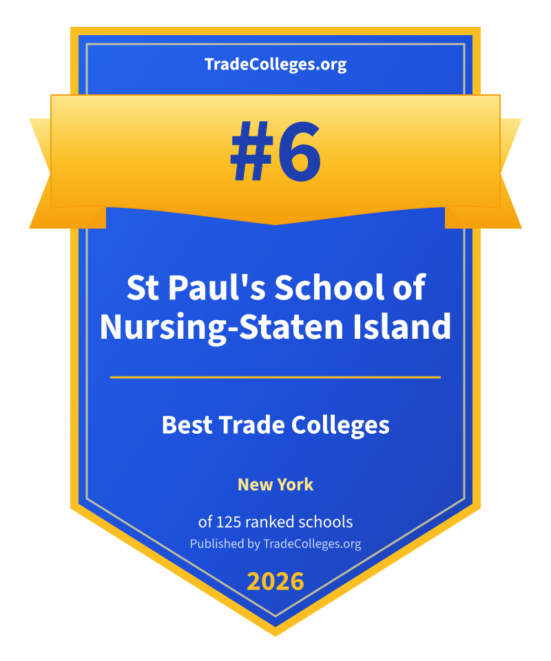 St Paul's School of Nursing-Staten Island — #6 of 125 ranked trade colleges in New York, TradeColleges.org 2026