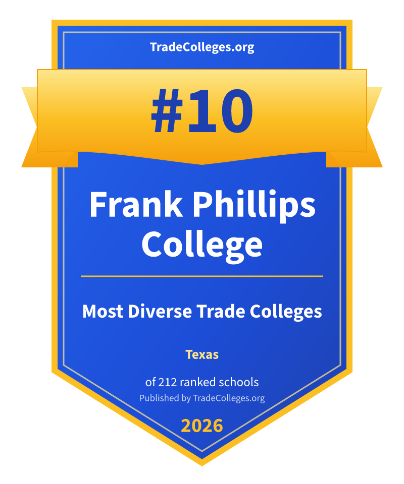 Frank Phillips College — #10 of 212 ranked most diverse trade colleges in Texas, TradeColleges.org 2026