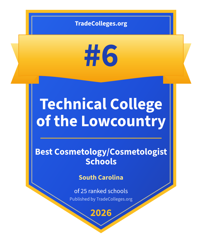 Technical College of the Lowcountry — #6 of 25 ranked cosmetology/cosmetologist schools in South Carolina, TradeColleges.org 2026