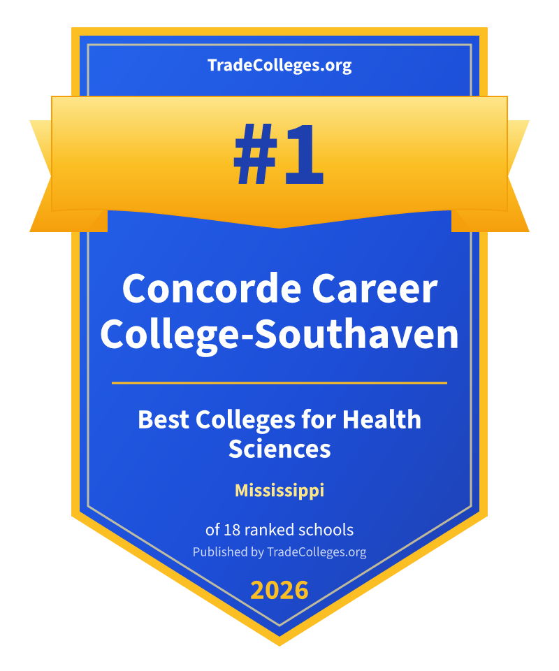 Concorde Career College-Southaven — #1 of 18 ranked colleges for health sciences in Mississippi, TradeColleges.org 2026