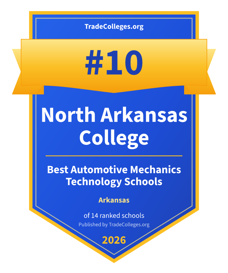 North Arkansas College — #10 of 14 ranked automotive mechanics technology schools in Arkansas, TradeColleges.org 2026