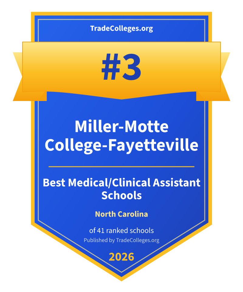Miller-Motte College-Fayetteville — #3 of 41 ranked medical/clinical assistant schools in North Carolina, TradeColleges.org 2026