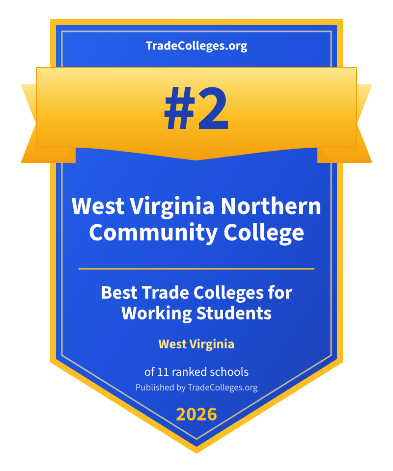 West Virginia Northern Community College — #2 of 11 ranked trade colleges for working students in West Virginia, TradeColleges.org 2026