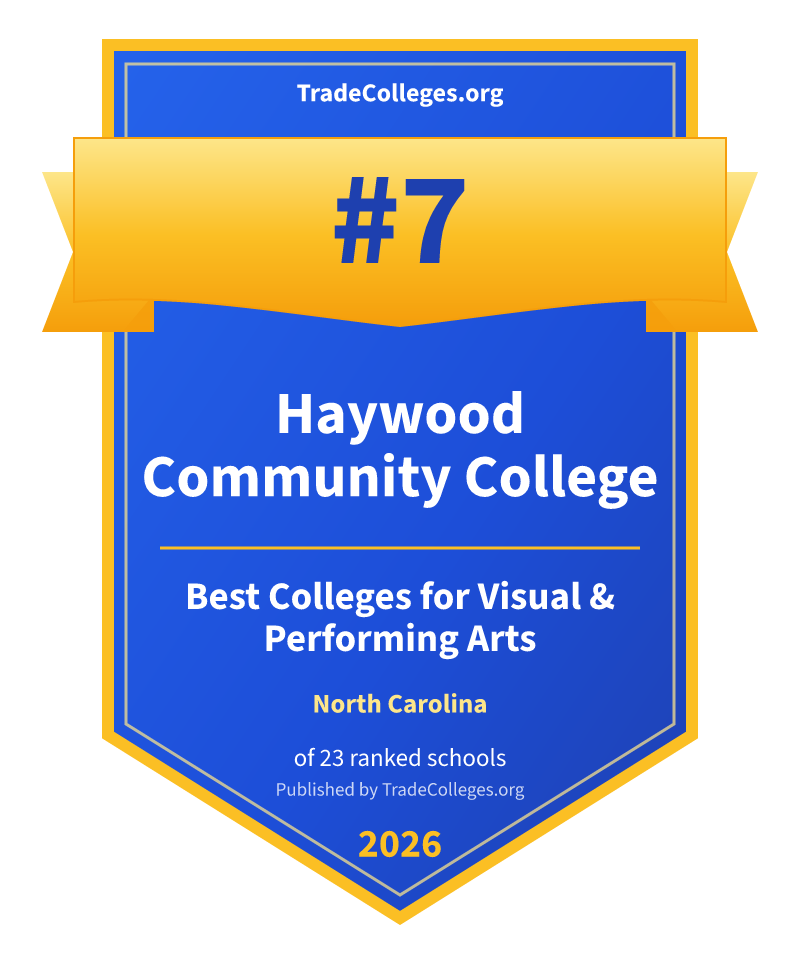 Haywood Community College — #7 of 23 ranked colleges for visual & performing arts in North Carolina, TradeColleges.org 2026