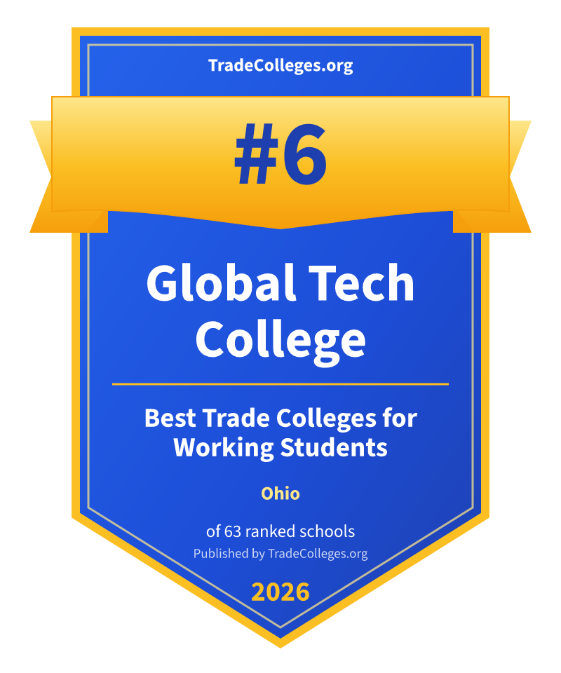 Global Tech College — #6 of 63 ranked trade colleges for working students in Ohio, TradeColleges.org 2026