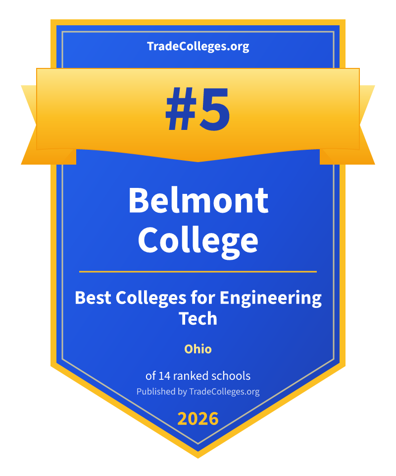 Belmont College — #5 of 14 ranked colleges for engineering tech in Ohio, TradeColleges.org 2026