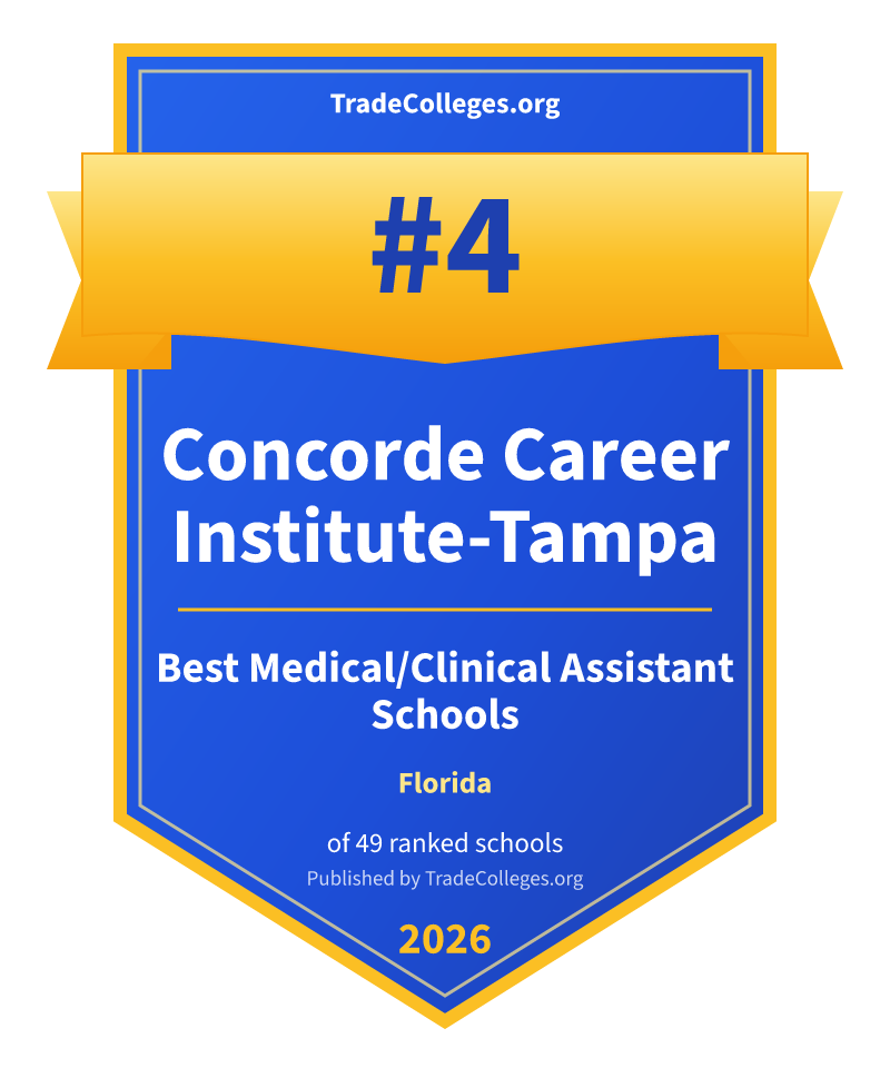 Concorde Career Institute-Tampa — #4 of 49 ranked medical/clinical assistant schools in Florida, TradeColleges.org 2026
