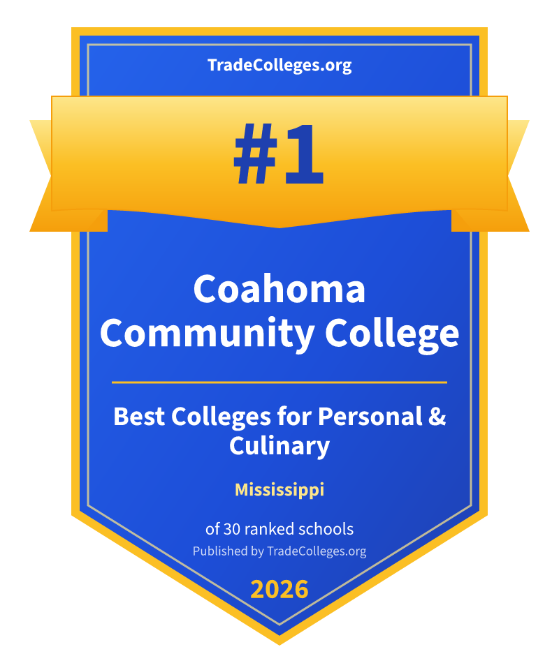 Coahoma Community College — #1 of 30 ranked colleges for personal & culinary in Mississippi, TradeColleges.org 2026