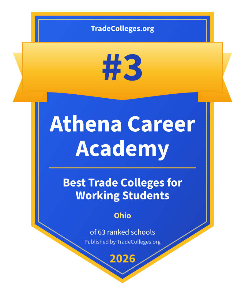 Athena Career Academy — #3 of 63 ranked trade colleges for working students in Ohio, TradeColleges.org 2026