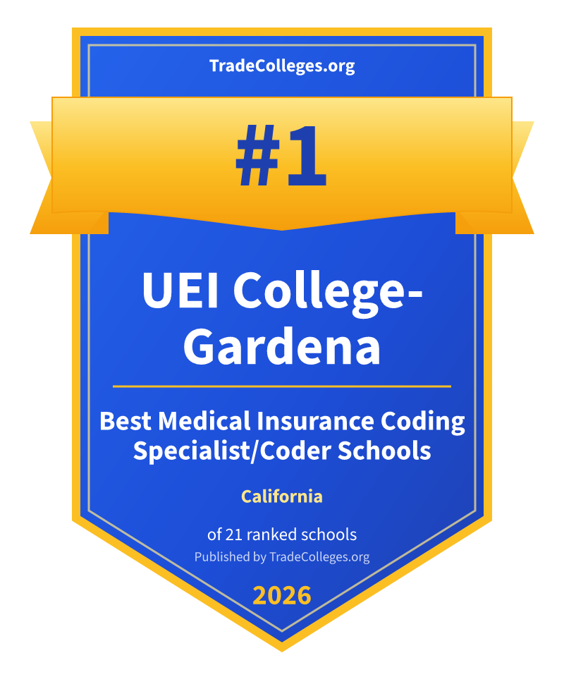 UEI College-Gardena — #1 of 21 ranked medical insurance coding specialist/coder schools in California, TradeColleges.org 2026