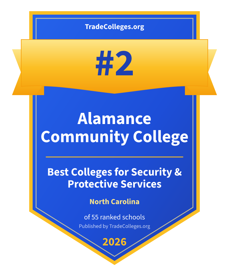 Alamance Community College — #2 of 55 ranked colleges for security & protective services in North Carolina, TradeColleges.org 2026