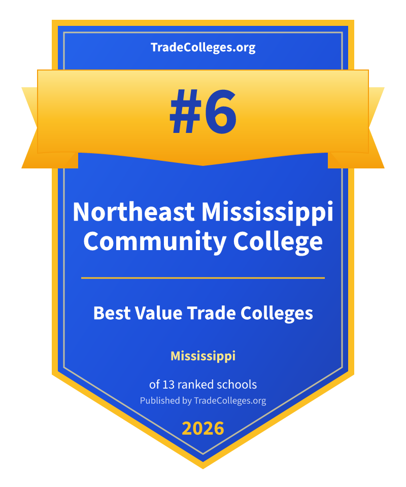 Northeast Mississippi Community College — #6 of 13 ranked value trade colleges in Mississippi, TradeColleges.org 2026