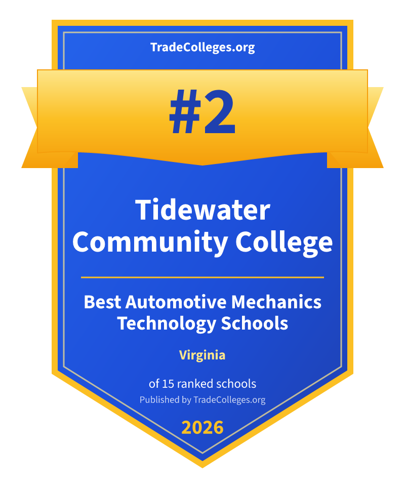 Tidewater Community College — #2 of 15 ranked automotive mechanics technology schools in Virginia, TradeColleges.org 2026