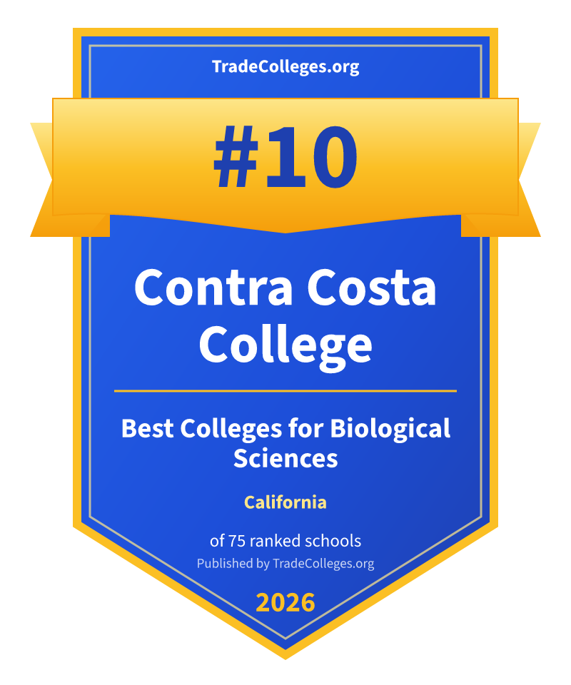 Contra Costa College — #10 of 75 ranked colleges for biological sciences in California, TradeColleges.org 2026