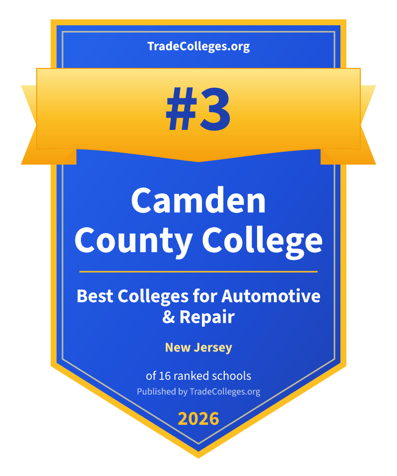 Camden County College — #3 of 16 ranked colleges for automotive & repair in New Jersey, TradeColleges.org 2026
