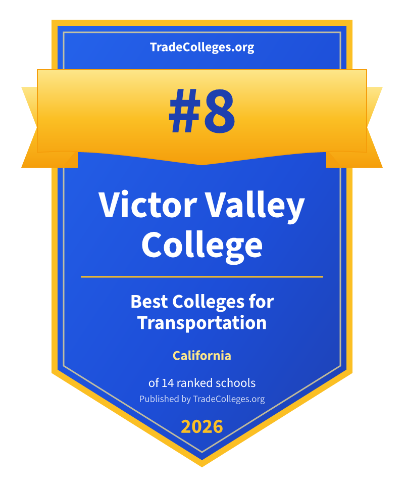 Victor Valley College — #8 of 14 ranked colleges for transportation in California, TradeColleges.org 2026