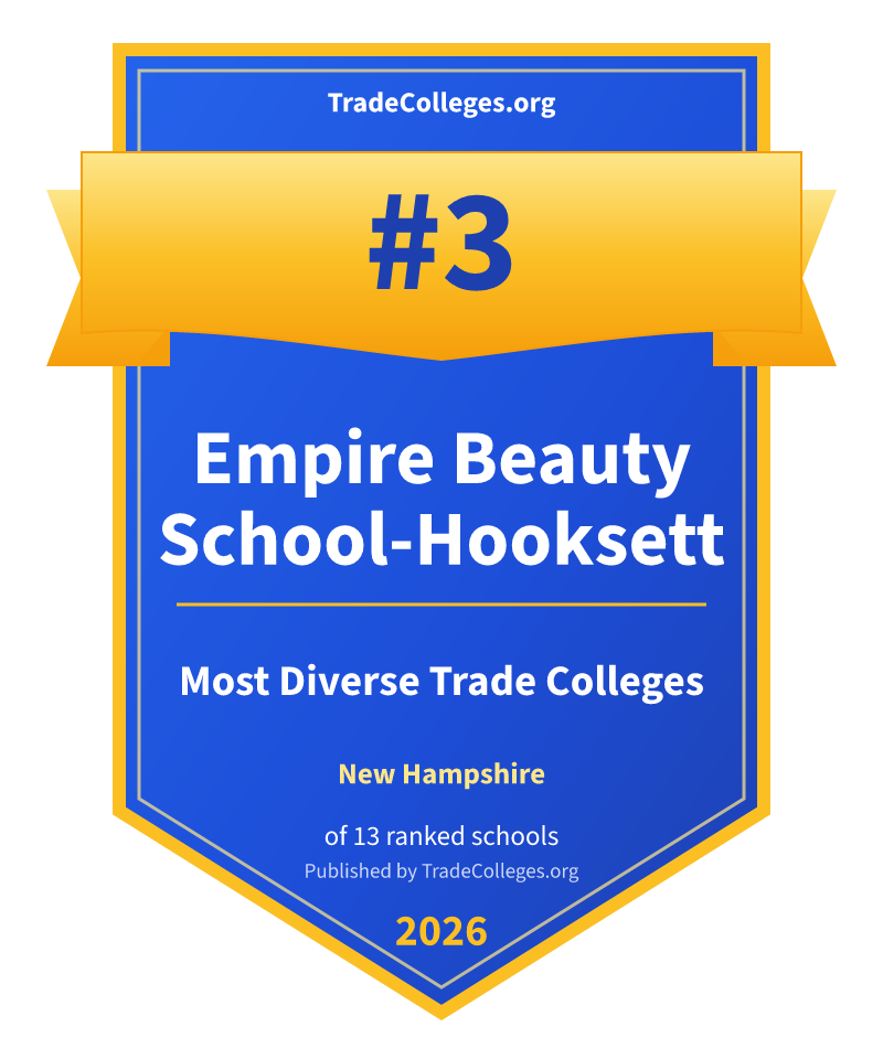 Empire Beauty School-Hooksett — #3 of 13 ranked most diverse trade colleges in New Hampshire, TradeColleges.org 2026