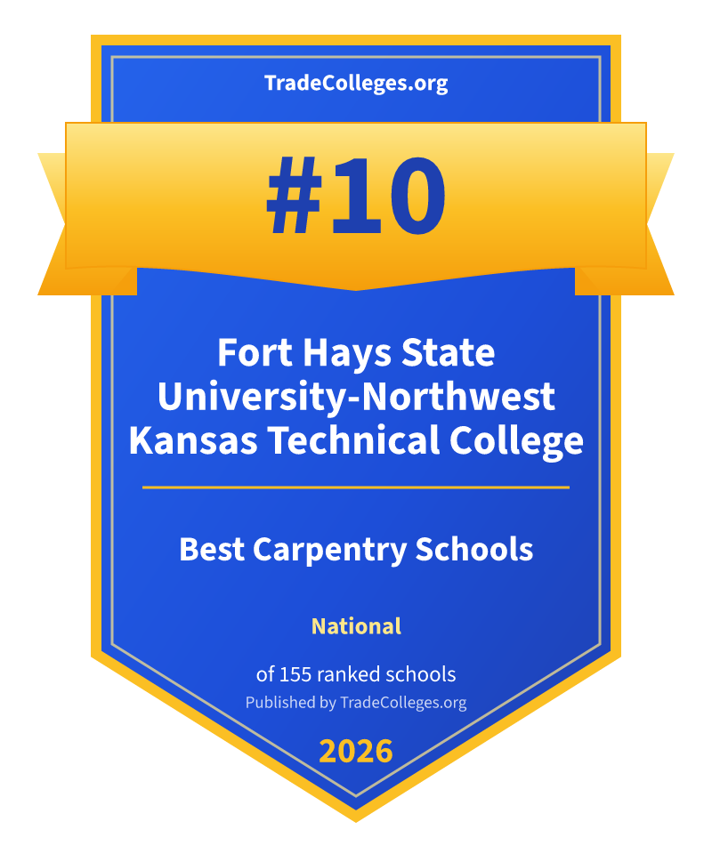 Fort Hays State University-Northwest Kansas Technical College — #10 of 155 ranked carpentry schools nationally, TradeColleges.org 2026
