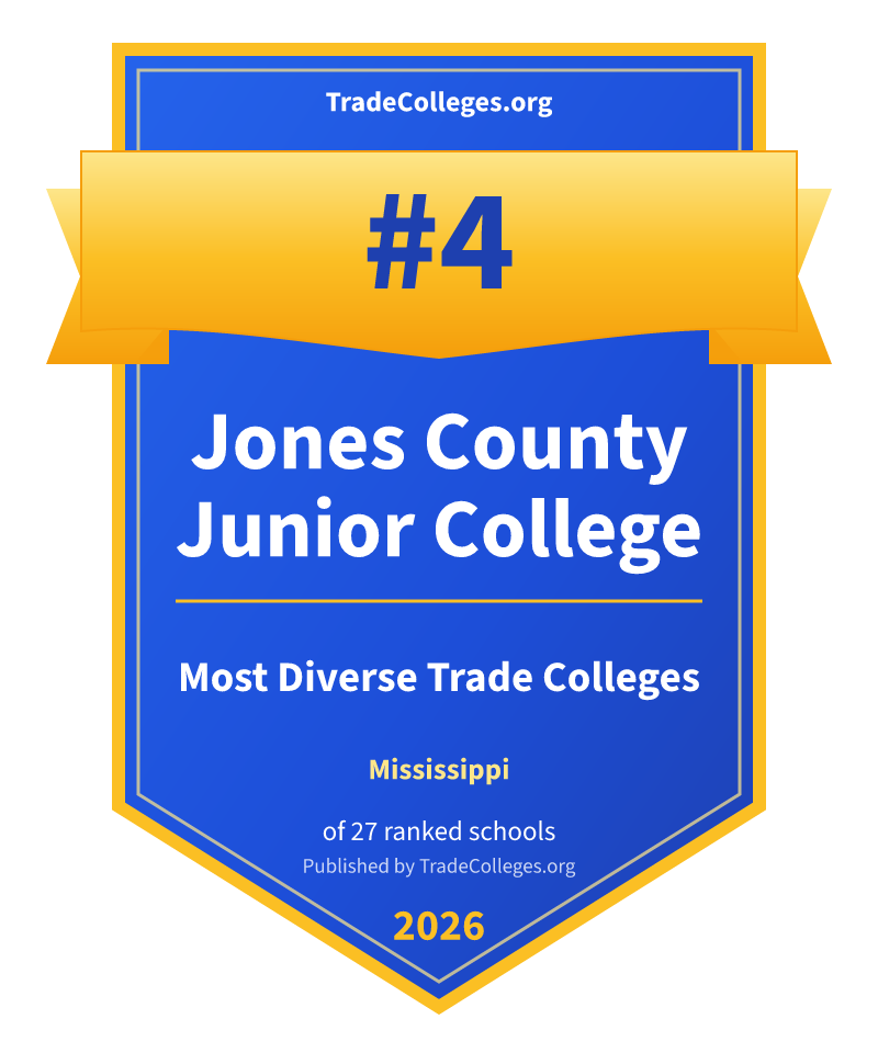 Jones County Junior College — #4 of 27 ranked most diverse trade colleges in Mississippi, TradeColleges.org 2026