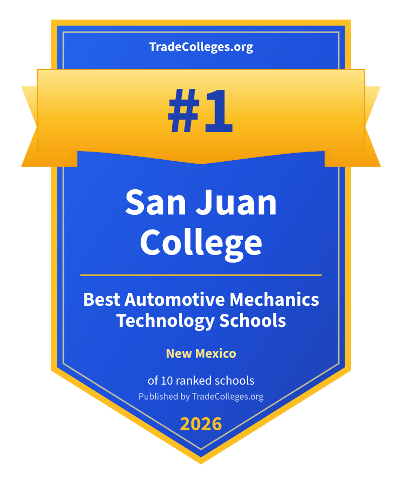 San Juan College — #1 of 10 ranked automotive mechanics technology schools in New Mexico, TradeColleges.org 2026