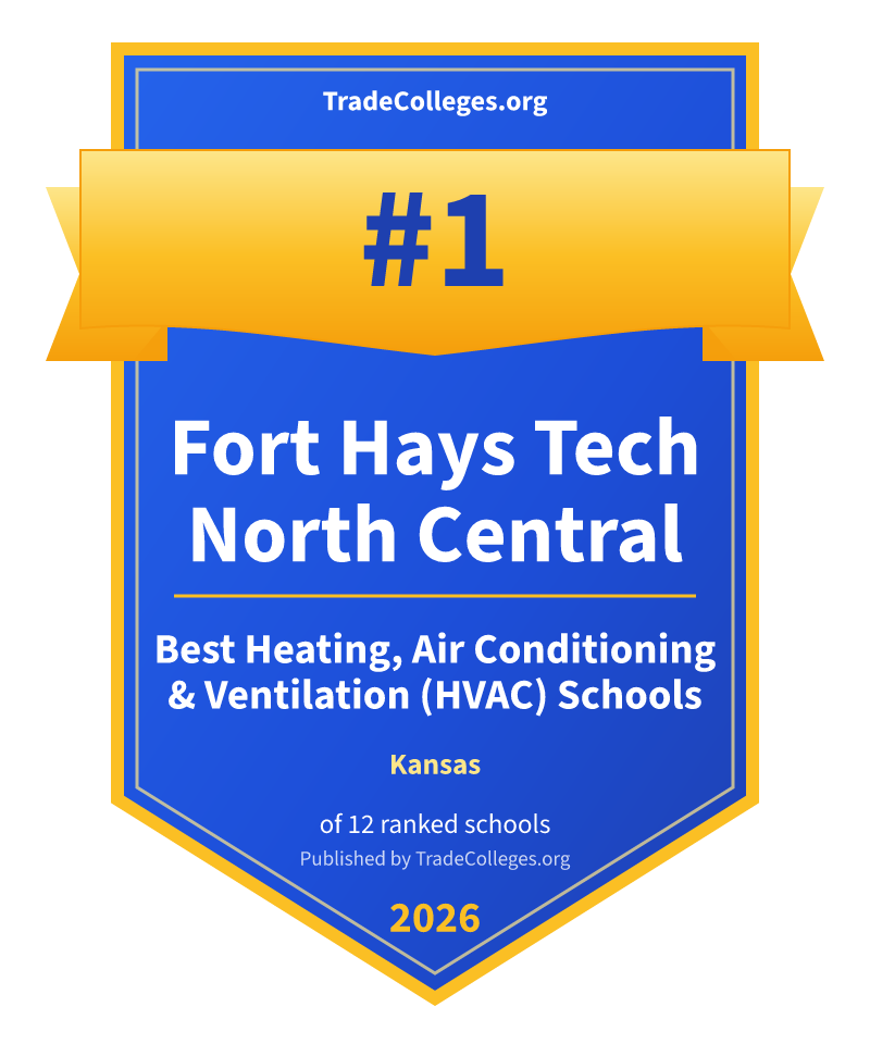 Fort Hays Tech North Central — #1 of 12 ranked heating, air conditioning & ventilation (hvac) schools in Kansas, TradeColleges.org 2026