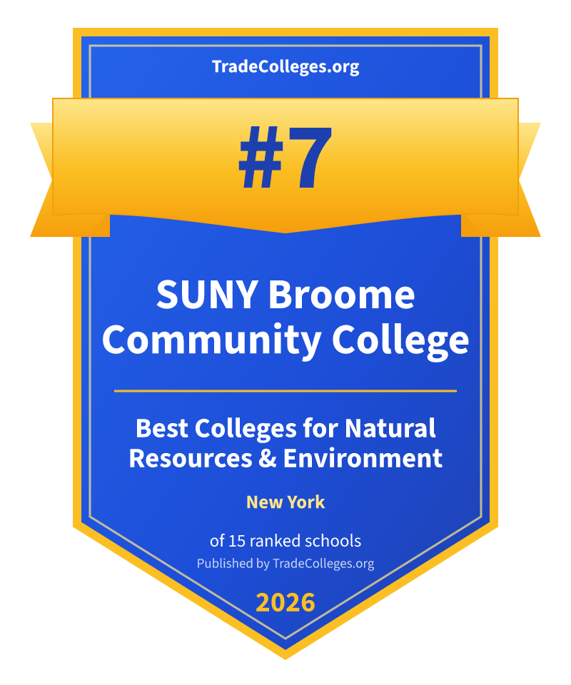 SUNY Broome Community College — #7 of 15 ranked colleges for natural resources & environment in New York, TradeColleges.org 2026