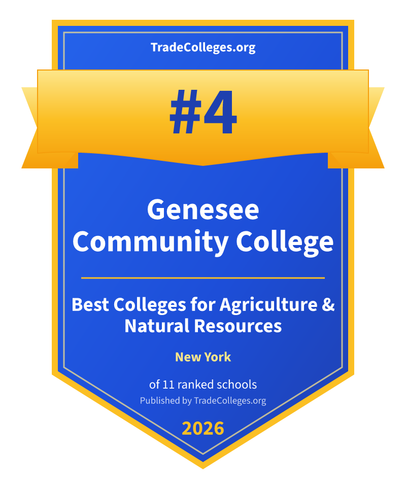 Genesee Community College — #4 of 11 ranked colleges for agriculture & natural resources in New York, TradeColleges.org 2026
