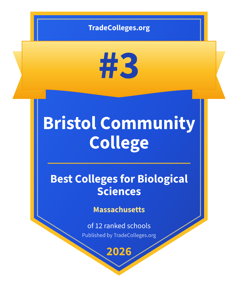 Bristol Community College — #3 of 12 ranked colleges for biological sciences in Massachusetts, TradeColleges.org 2026